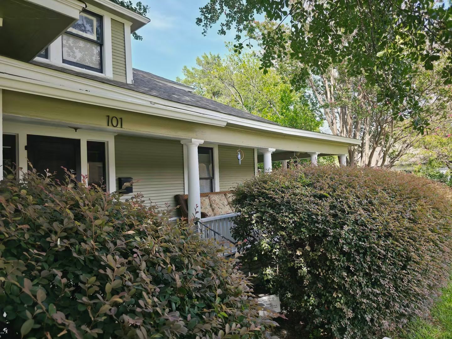 Finished front exterior of the historic home