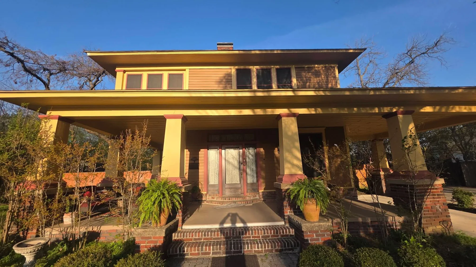 Finished front of a 140-year-old home with fresh exterior paint