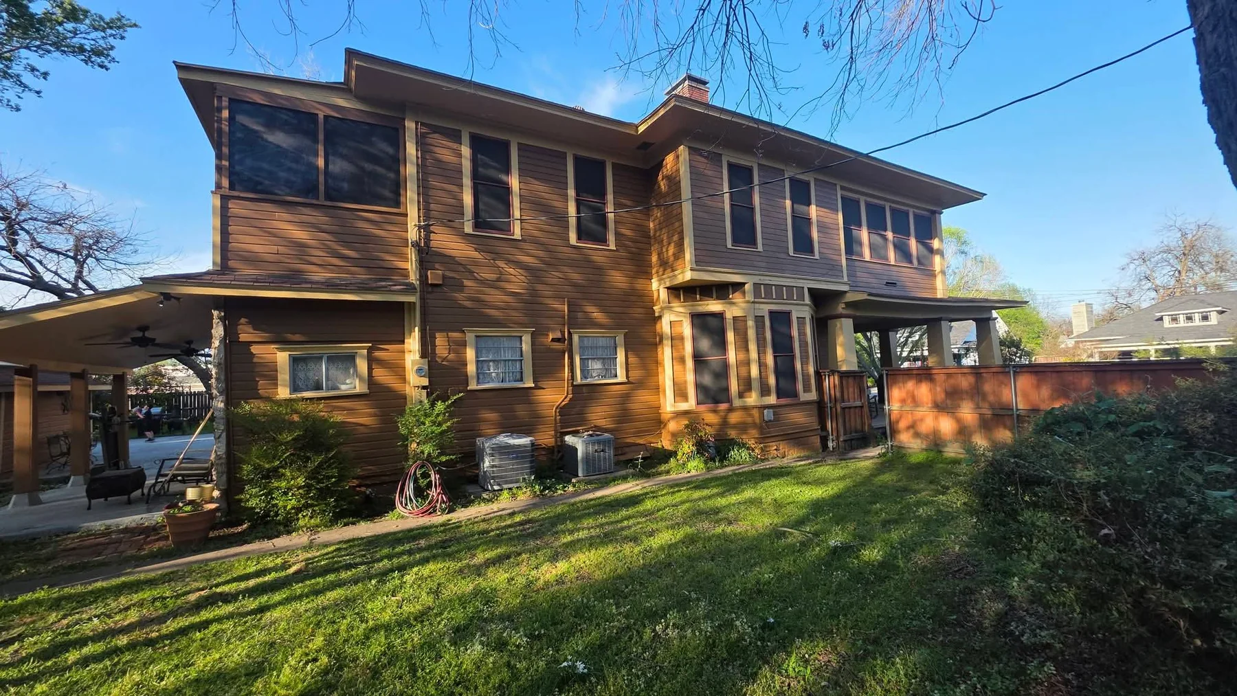 Finished rear and side elevation of the restored 140-year-old Terrell home