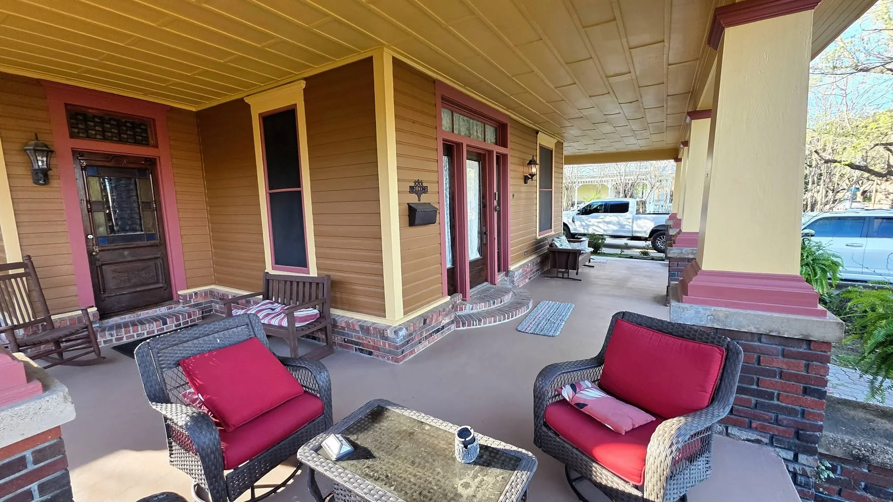 Finished wraparound porch at a 140-year-old home