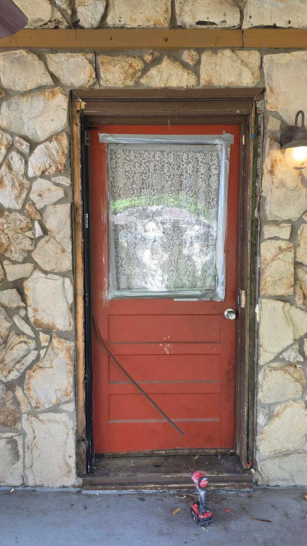Older back door before replacement at the home