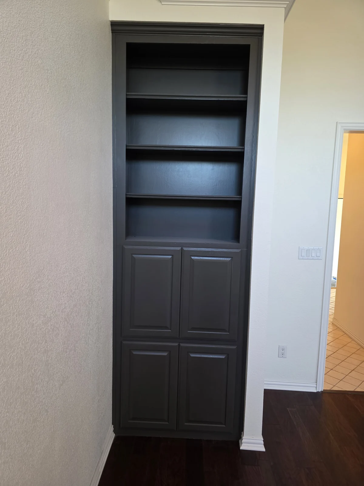 Finished built-in cabinetry from the Terrell interior refresh